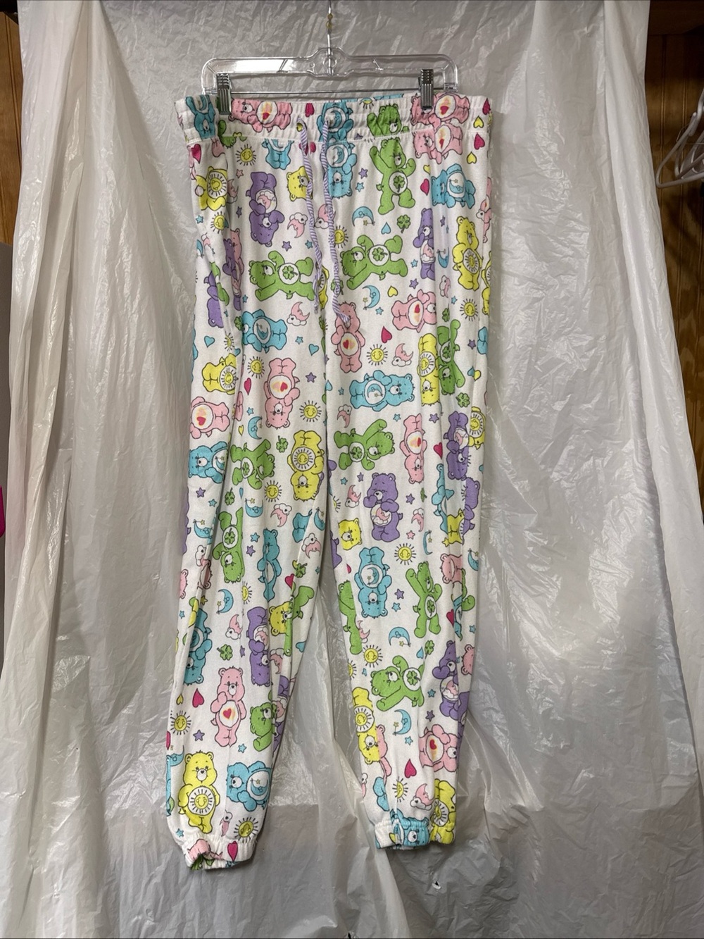 Care Bears Multicolor Print White Fleece Pajama Pants size 2XL